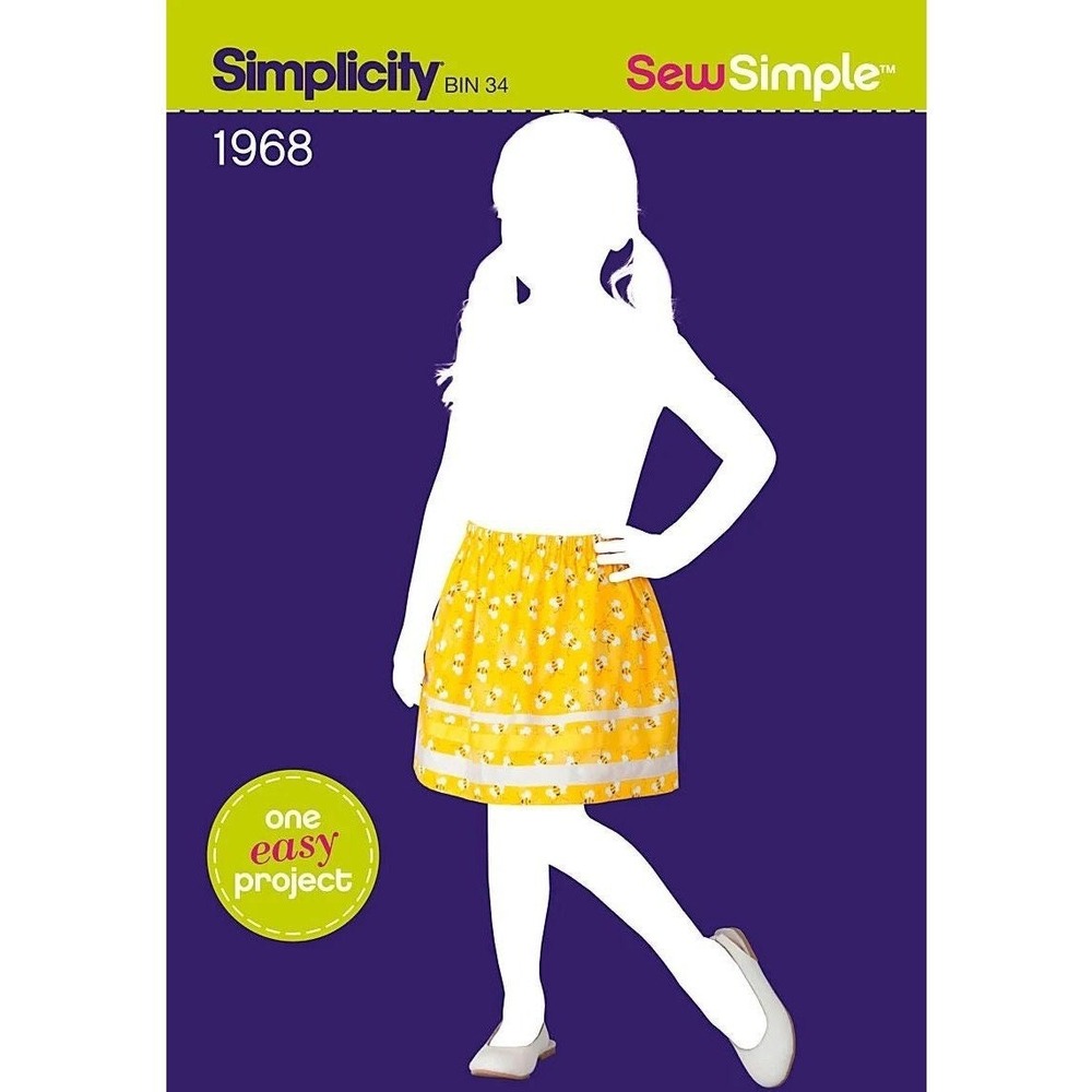 Simplicity Sewing Pattern‎ 1968 Pull-on Skirt Girls Size 3-6